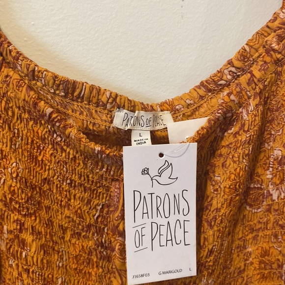 PATRONS OF PEACE Women’s Floral Orange Top Size  L - Picture 3 of 8